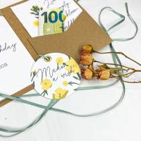 Geldgeschenk Geburtstag „Bloom“- Geburtstagskarte mit pflanzbarem Samenpapier - Das Geschenk das wächst Bild 2
