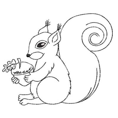 Stickdatei Eichhörnchen Herbst Redwork