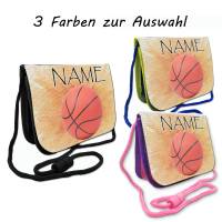 Kinder Brustbeutel mit Name / Basketball / Klettverschluss Schnur Klarsichtfach / Personalisierbar / Geldbörse Bild 2