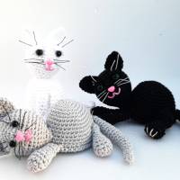 Eierwärmer--Knuffige Katzen--Figur Tiere Katze Cat Haustier Halsband-Herz Bild 2