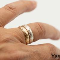 Breiter goldfilled Ring mit floralem Muster Bild 2