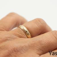 Breiter goldfilled Ring mit floralem Muster Bild 4