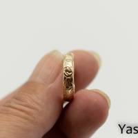 Breiter goldfilled Ring mit floralem Muster Bild 5