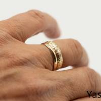 Breiter goldfilled Ring mit floralem Muster Bild 6