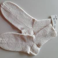 Socken Gr. 36/37, Strümpfe, aus Baumwolle gestrickt, creme-weiß Bild 5