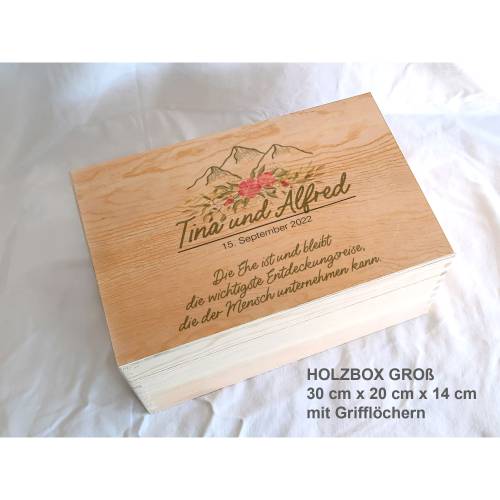 Erinnerungsbox aus Holz Hochzeit Bergliebe