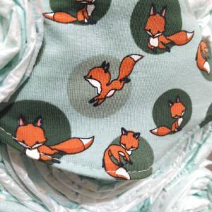 Windelbär, Windelgeschenk, Windeltorte - besonderes Geschenk zur Geburt - Füchse Fuchs Mütze Halstuch Bild 8