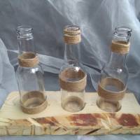 Vasenhalter Vasen Vasentablett  * Variabel * aus Palettenholz und Einwegflaschen Bild 1