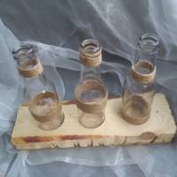 Vasenhalter Vasen Vasentablett  * Variabel * aus Palettenholz und Einwegflaschen Bild 2