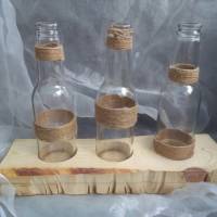Vasenhalter Vasen Vasentablett  * Variabel * aus Palettenholz und Einwegflaschen Bild 3