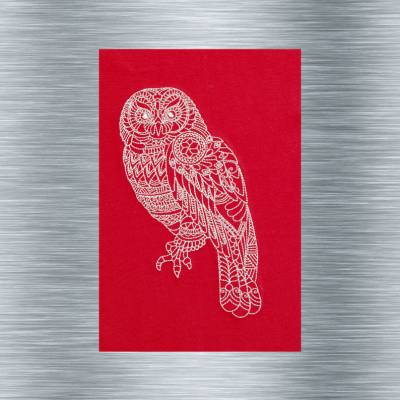 Stickdatei Mosaik Eule - 13 x 18 Rahmen - Waldtiere, tierische Stickmotive, Tiere, Redwork, digitale Stickdatei