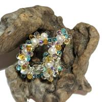 Perlenohrringe handgemachte 35 mm Ohrringe weiße Perlen Creolen Brautschmuck pastell Süßwasserzuchtperlen Bild 1