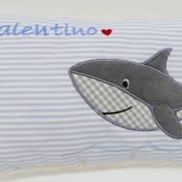 Hai Haifisch Fisch Namenskissen Taufkissen Kuschelkissen Kindergartenkissen Geburtsgeschenk Bild 6