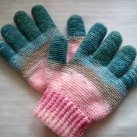 Gehäkelte Fingerhandschuhe, schön warm, schöne Farben Bild 1