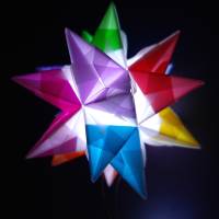 Origami Bastelset Bascetta 10 Sterne transparent/kunterbunt 5,0 cm x 5,0 cm Bild 7