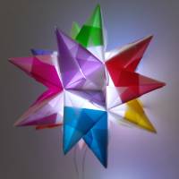 Origami Bastelset Bascetta 10 Sterne transparent/kunterbunt 5,0 cm x 5,0 cm Bild 8