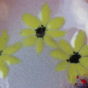 Emailleschale Kupferschale Kupfer Emaille Kirschblüten Schmuckschale Cloissonne Stil 70er Jahre DDR Bild 6