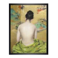 Japan erotischer Akt 1888 William M. Chase - Rückenansicht einer Frau KUNSTDRUCK Poster Bild - Gemälde Reproduktion Bild 1