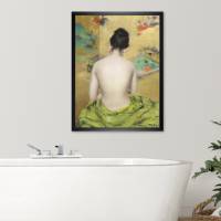 Japan erotischer Akt 1888 William M. Chase - Rückenansicht einer Frau KUNSTDRUCK Poster Bild - Gemälde Reproduktion Bild 3