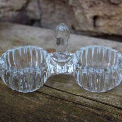 Saliere Pfeffer Salz Gewürzschale Pressglas Art Deco 30er bis 50er Jahre
