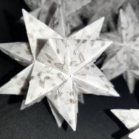 Origami Bastelset Bascetta 10 Sterne transparent mit Noten 5,0 cm x 5,0 cm Bild 5