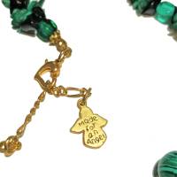 Collier Malachit grün an Achat und Onyx schwarz Geschenk für sie handmade apfelgrün Kette  halblang Bild 5
