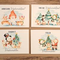 Weihnachtskarten Set, Grußkarten Weihnachten, Geschenkkarten Nikolaus, Weihnachtspost Bild 1