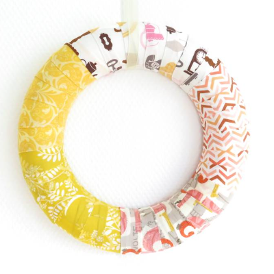 Türkranz ganzjährig Landhaus Patchwork Kranz Deko Einzelstück