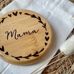 Personalisierter Schminkspiegel, Taschenspiegel personalisiert mit Wunschname, JGA, Geschenk für Mama und Oma, Muttertag Bild 6