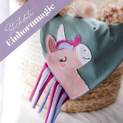 Stickdatei "Einhornmagie" für die Stickmaschine mit vielen Varianten, Größen und ausführlicher Anleitung