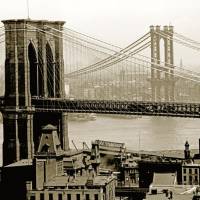 Brooklyn Bridge New York 1908 KUNSTDRUCK historische schwarz weiß Fotografie sepia Vintage Bilder Bild 4