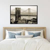 Brooklyn Bridge New York 1908 KUNSTDRUCK historische schwarz weiß Fotografie sepia Vintage Bilder Bild 5
