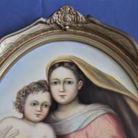 antikes Gemälde Mutter mit Kind Fr. Habrowsky/ B Bild 2