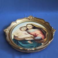 antikes Gemälde Mutter mit Kind Fr. Habrowsky/ B Bild 5
