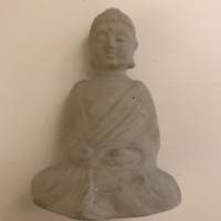 Niedlicher Buddha aus Beton, grau, 11 cm, Buddhafigur Bild 2
