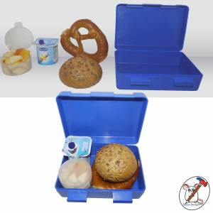 Lunchbox / Brotzeitbox / Brotdose mit separater Obstdose Herz mit Name / Personalisierbar Bild 3