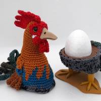 Eierbecher/Eierwärmer--HUHN/HAHN--Hühner Vögel Frühstück Eier Bild 4