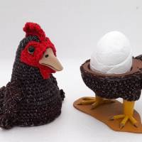 Eierbecher/Eierwärmer--HUHN/HAHN--Hühner Vögel Frühstück Eier Bild 5
