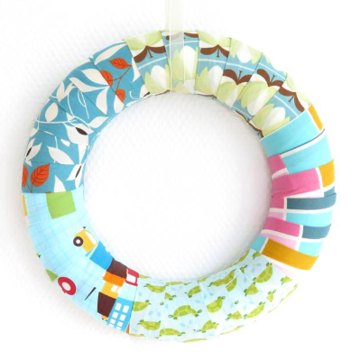 Türkranz ganzjährig Landhaus Patchwork Kranz Deko Einzelstück