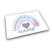 Platzset mit Name / Pastell Regenbogen / Personalisierbar / Personalisiert / Tischset Kinder Bild 1
