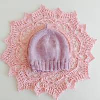 Mütze, 100% Wolle (weiche Merino), schlichtes Grau, passt Neugeborenen, evtl. Frühchen Bild 1