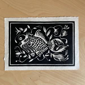 Linoldruck Fisch Bild 1