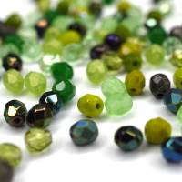 50 Mix Mint Aqua Turquoise böhmische Perlen 4mm, tschechische feuerpolierte facettierte Glasperlen DIY Glasschliff 4mm Bild 1