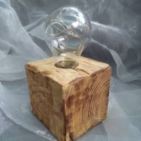 Tischlampe Dekolampe Glühbirme Lampe  *Glühlampe Wood* aus einem Palettenklotz und alten Glübirne mit LEDs Bild 2