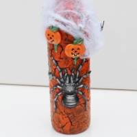 Dekoflasche HALLOWEEN Upcycling bemalte dekorierte Glasflasche Flaschenkunst Dekoration Collage Herbstdeko Halloweendeko Bild 10