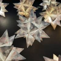 Origami Bastelset Bascetta 10 Sterne transparent mit Herzen Tatzen Pfoten 5,0 cm x 5,0 cm Bild 1
