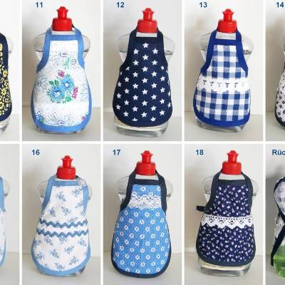 Spülmitteflaschen-Schürze blaue Spülischürze,Spüliflasche-Schürze, Spülmitteflaschen-Schürze, Mitbringsel, Gastgeschenk