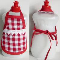 Spülmitteflaschen-Schürze rote Spülischürze,Spüliflasche-Schürze, Spülmitteflaschen-Schürze, Mitbringsel, Gastgeschenk Bild 7