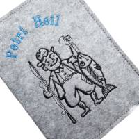 Hülle / Etui für den Angelpass / Angelschein Angler personalisierbar mit Namen  Petri Heil Bild 2