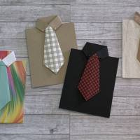 Grußkarten / Glückwunschkarten zu verschiedensten Anlässen, „Hemd mit Krawatte“ Einladung zum Geburtstag, Handarbeit Bild 1